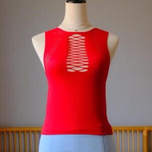 Just Polly Red Cutout Tank